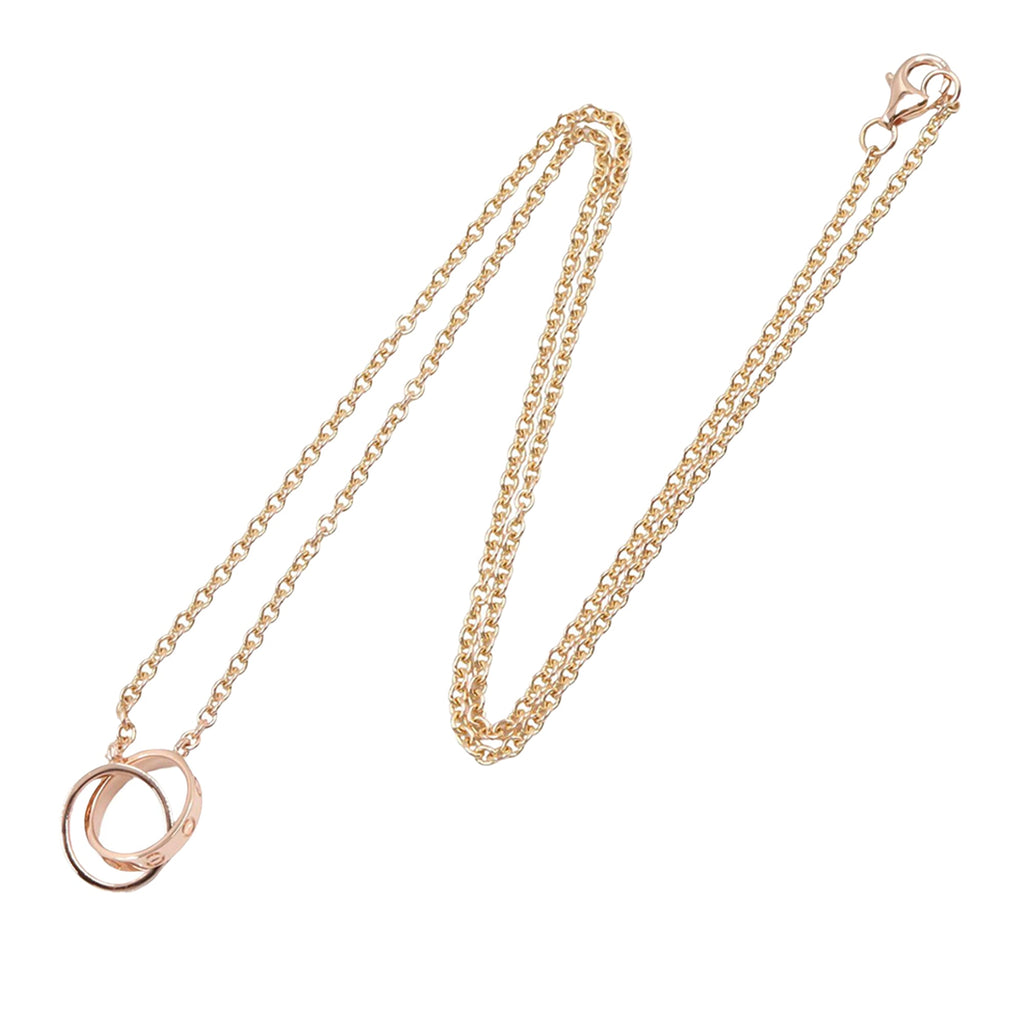 18K Rose Gold Love Interlocking Necklace