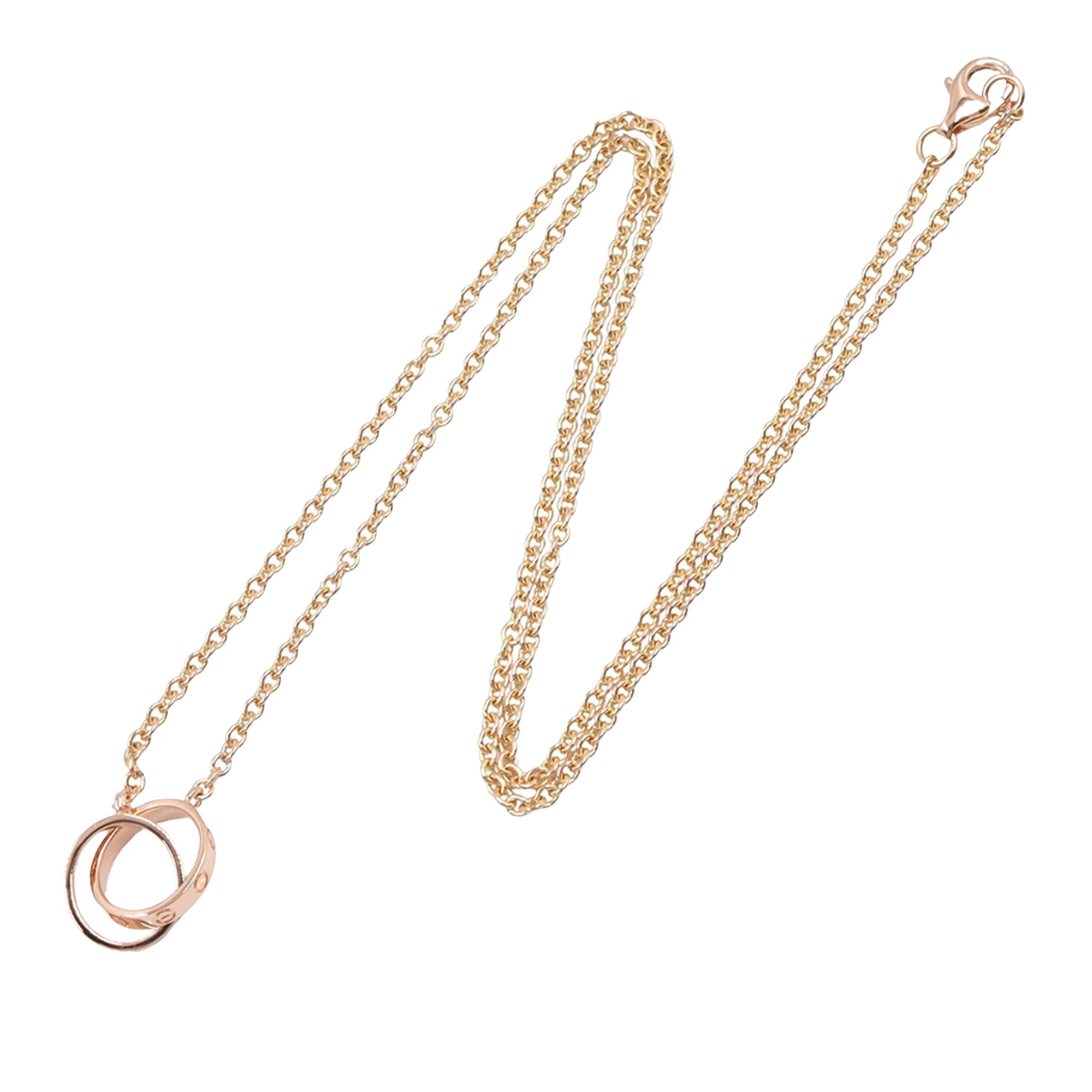 18K Rose Gold Love Interlocking Necklace
