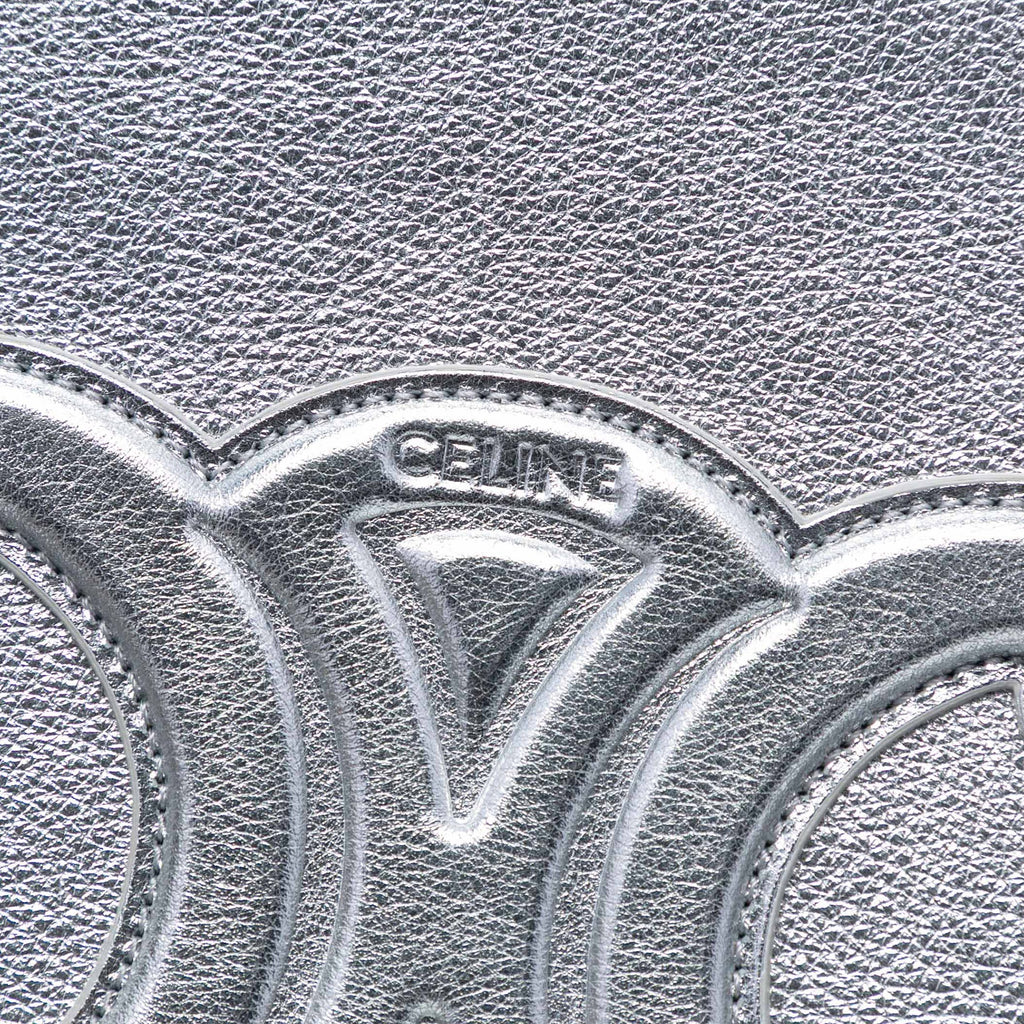 Metallic Calfskin Cuir Triomphe Zip Pouch