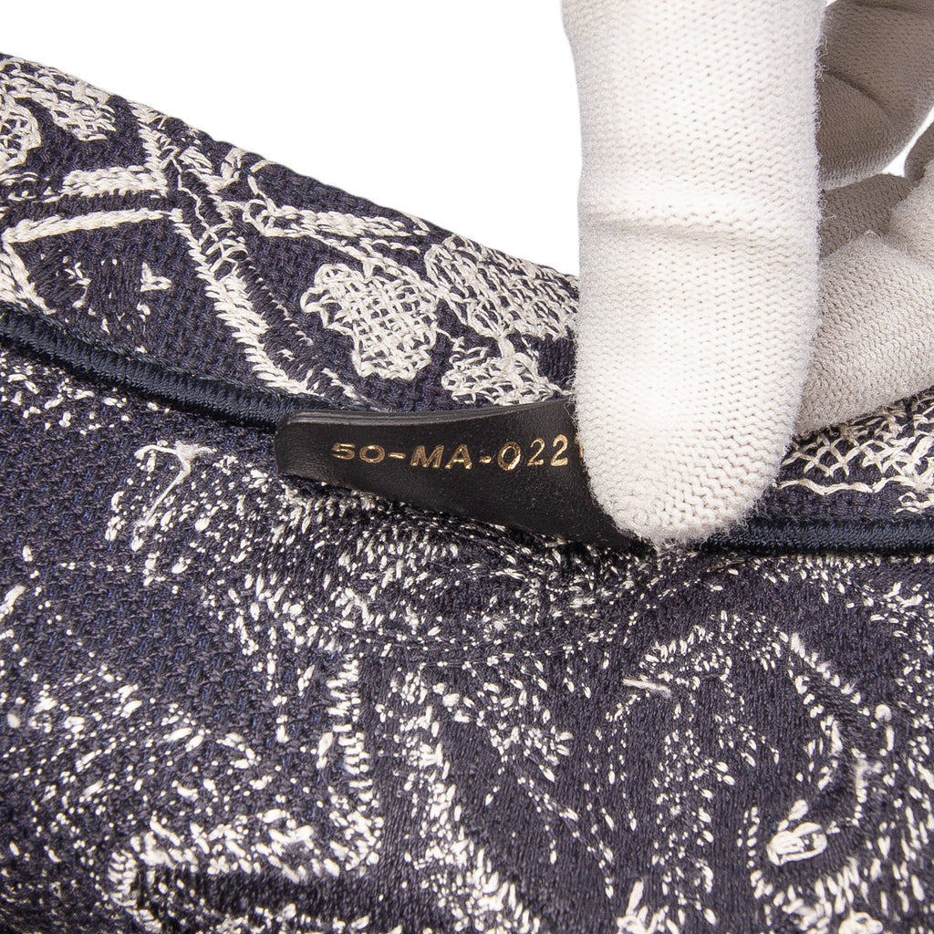 Large Canvas Toile de Jouy Reverse Embroidered Book Tote