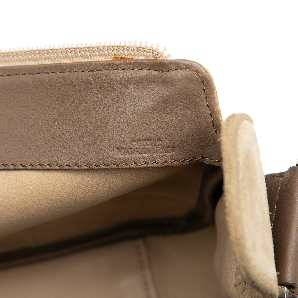 Suede Anagram Shoulder Bag