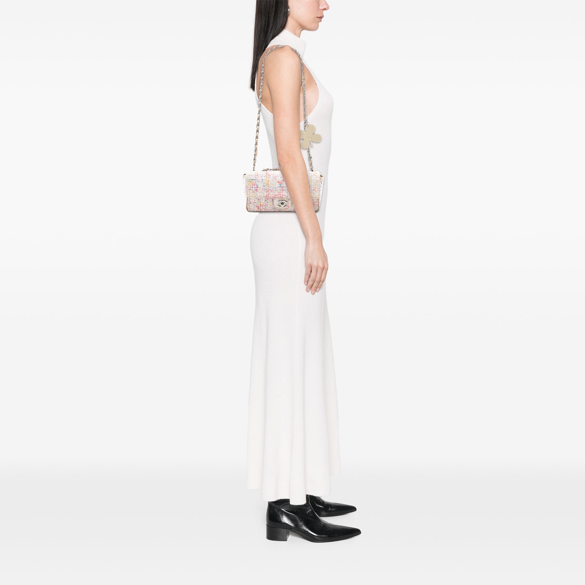 Small Printed Canvas Watercolor Clover Flap