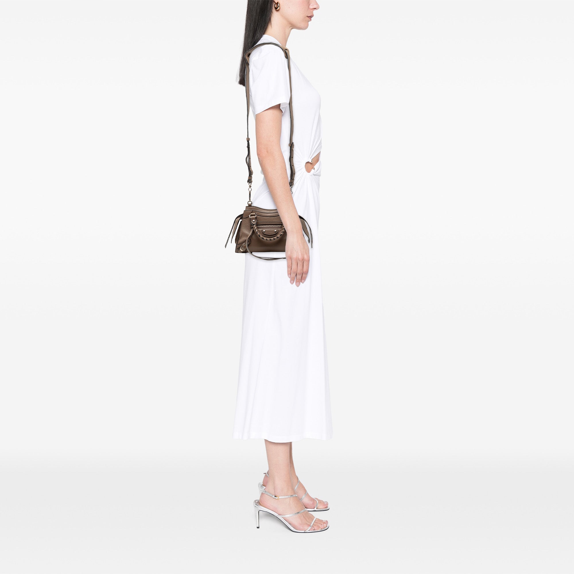 Mini Grained Calfskin Motocross Neo Classic City Satchel