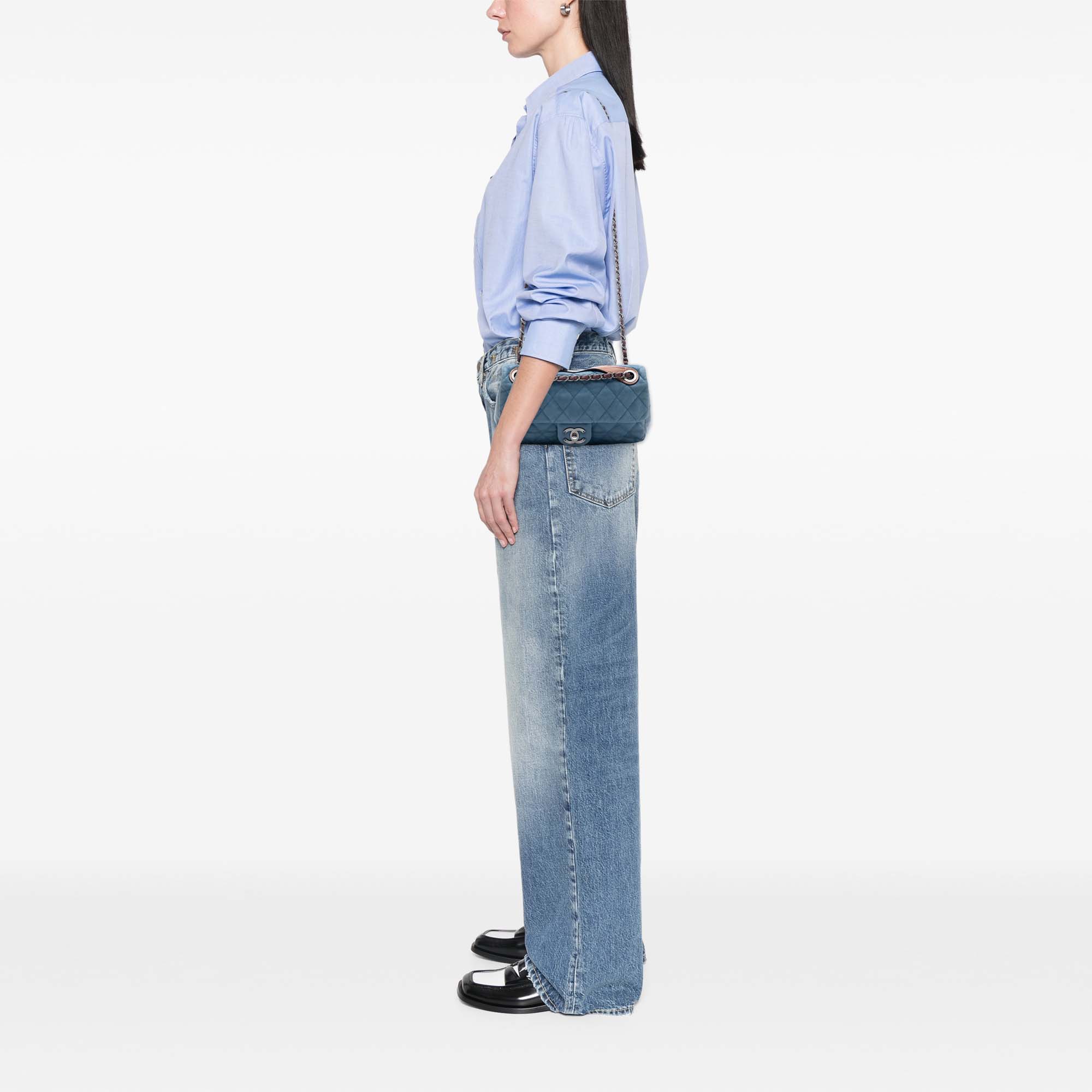 Medium Iridescent Calfskin In The Mix Flap