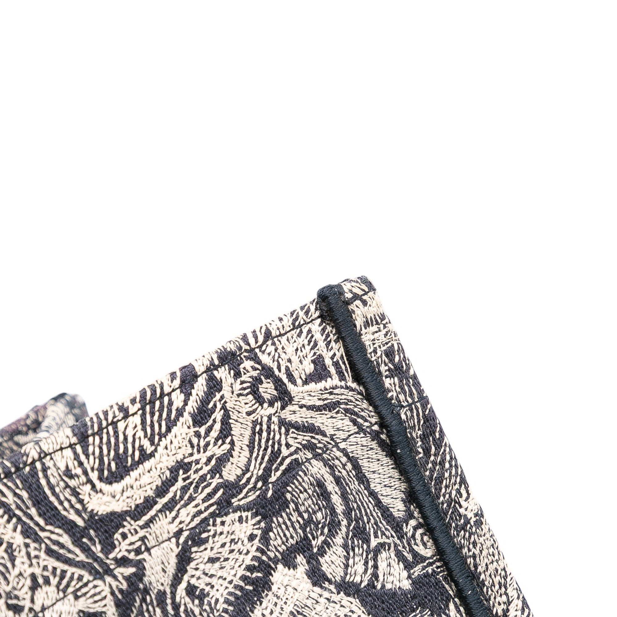 Large Canvas Toile de Jouy Reverse Embroidered Book Tote