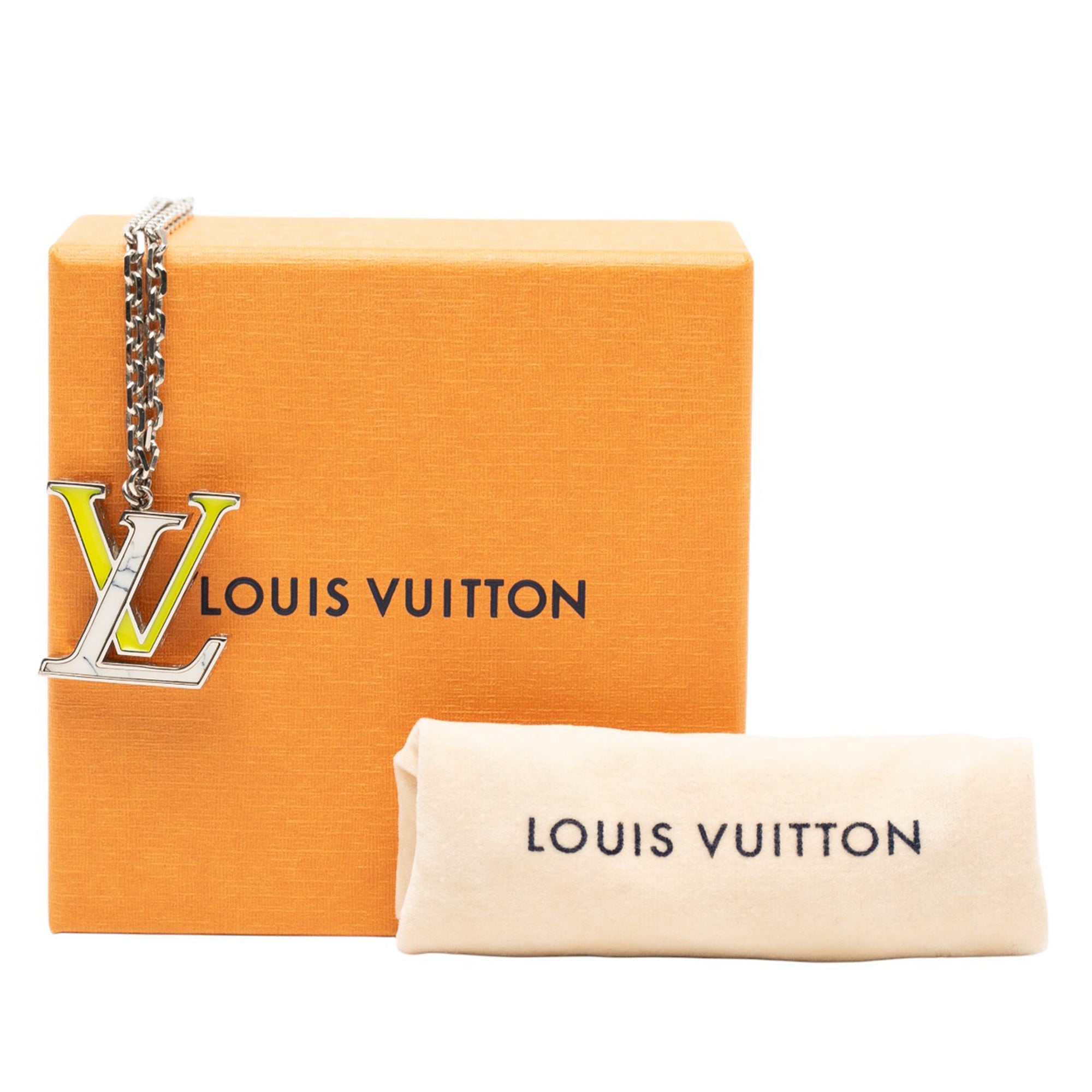 Silver Plated LV Colors Pendant Necklace